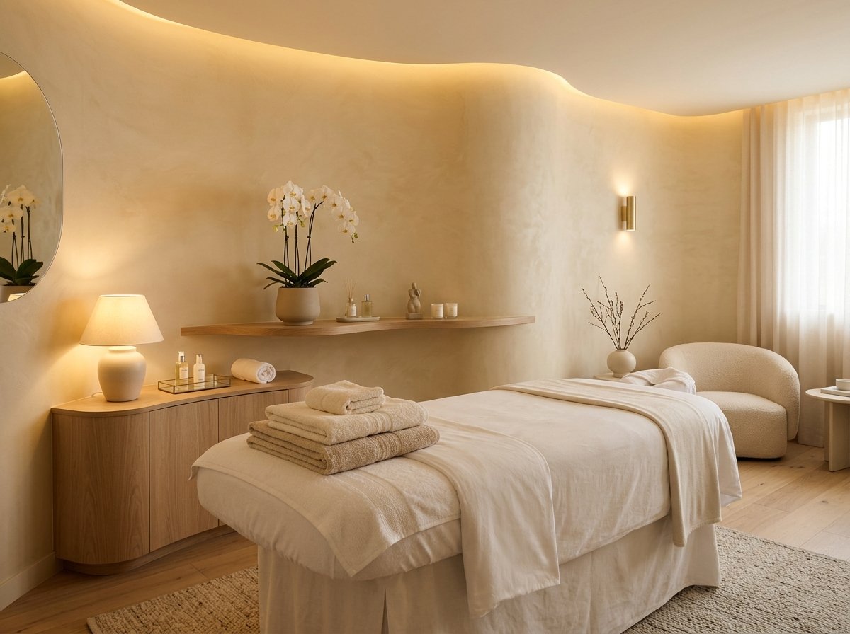 Ambiente relaxante e sofisticado da clínica Iapetus Estética